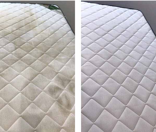 Colchão antes e depois da higienização