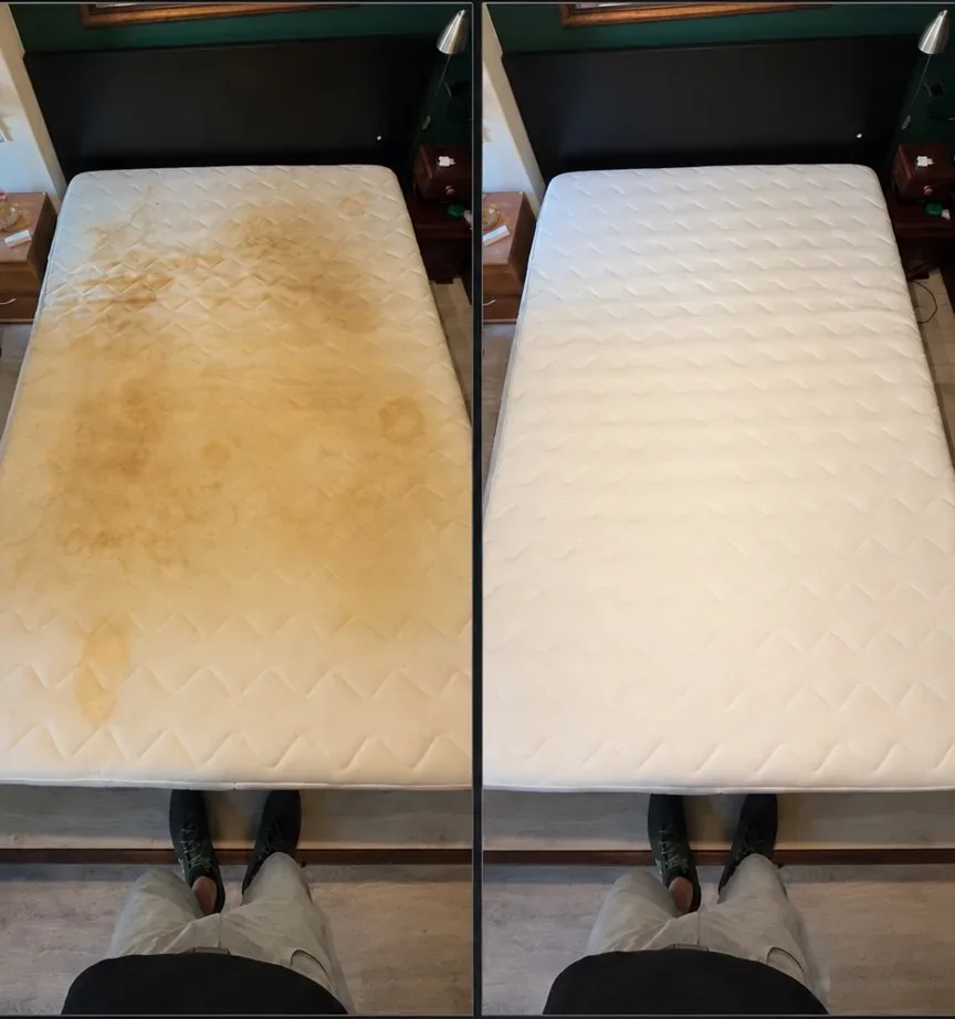 Colchão antes e depois da higienização